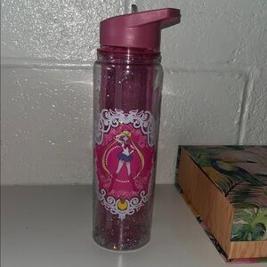 Sailor Moon Pink Glitter Water Bottle